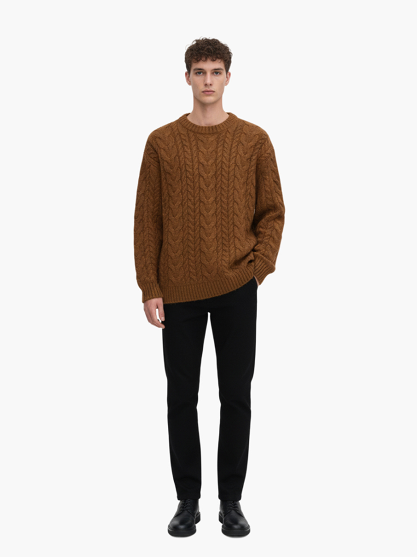Viggo Cable Knit Sweater Caramel